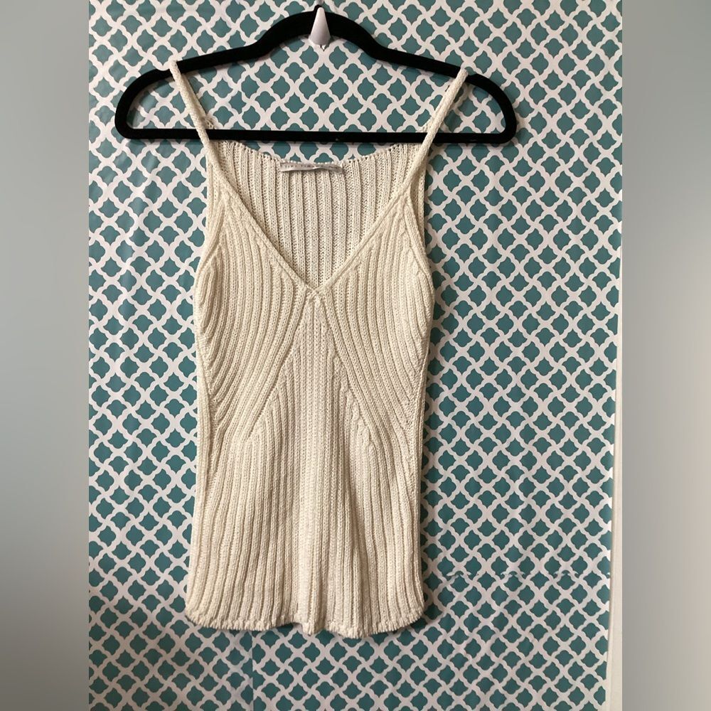 Tiki tirawa Paris  women’s knitted tank top cream color no size tag